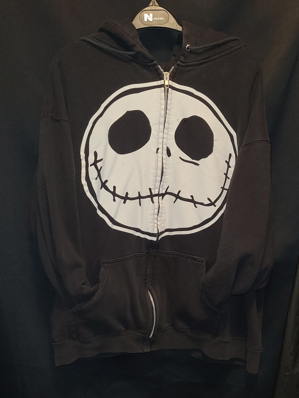 TIM BURTONS  Jack Skellington Hoodie with White Skull Graphic